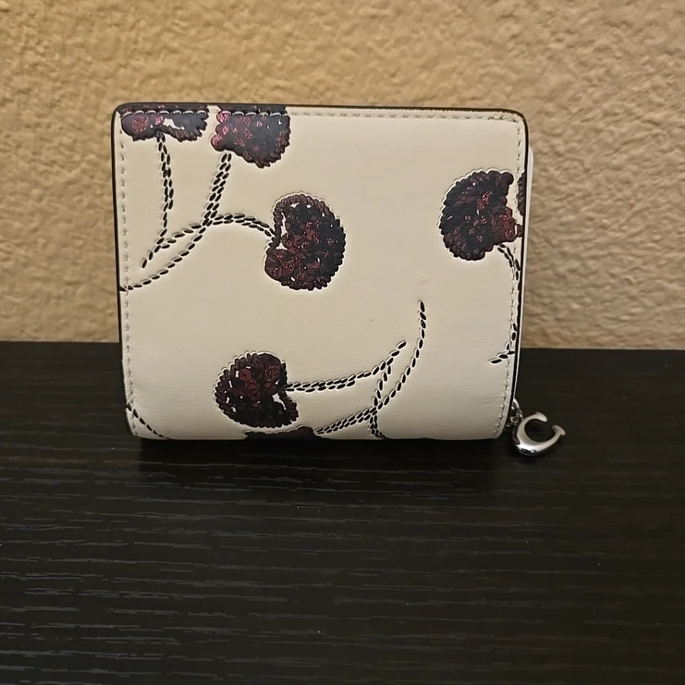 Coach Snap Small Wallet With Cherry Print - Picture 9 of 15